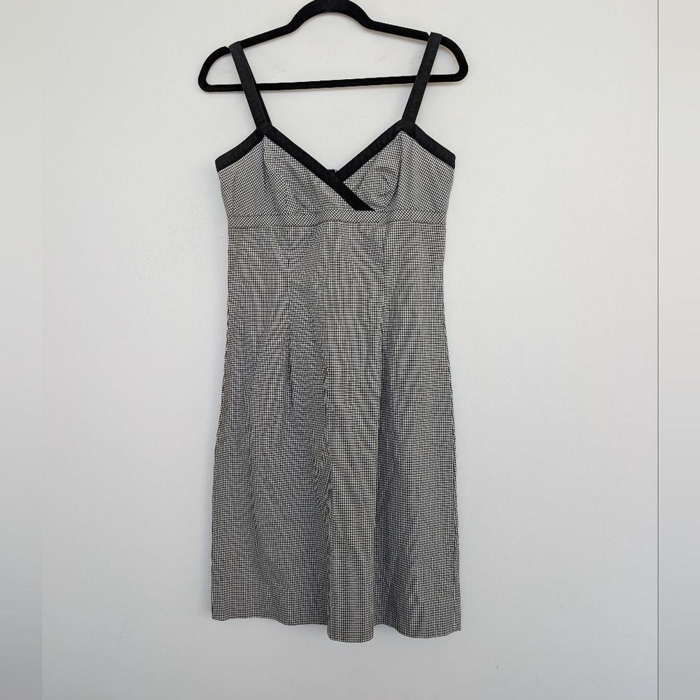 Y2K Vintage Gingham Babydoll Spaghetti Strap Dress Sz 6 Ann Taylor Classic